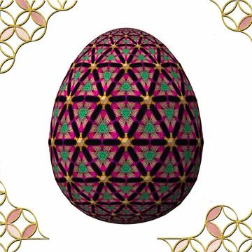Happy Easter, Artfully designed and colorful 3D easter egg, 3D illustration o Stock Illustration