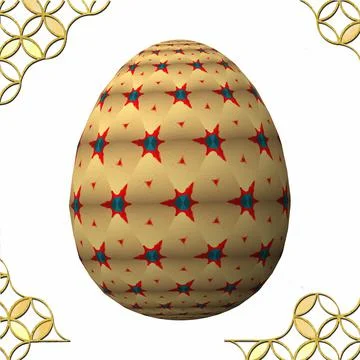 Happy Easter, Artfully designed and colorful 3D easter egg, 3D illustration o Stock Illustration