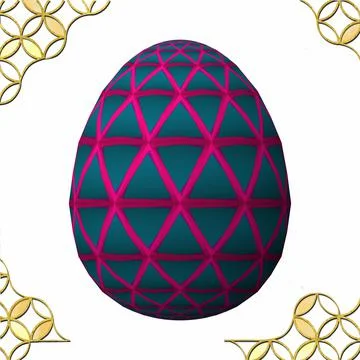 Happy Easter, Artfully designed and colorful 3D easter egg, 3D illustration o Stock Illustration