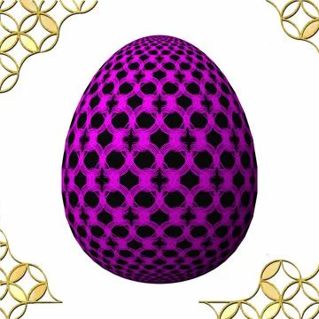 Happy Easter, Artfully designed and colorful 3D easter egg, 3D illustration o Stockillustratie