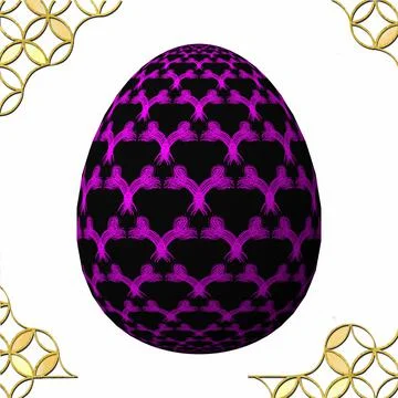 Happy Easter, Artfully designed and colorful 3D easter egg, 3D illustration o Illustrazione stock