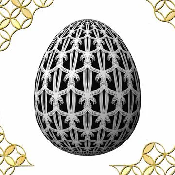 Happy Easter, Artfully designed and colorful 3D easter egg, 3D illustration o Stock Illustration