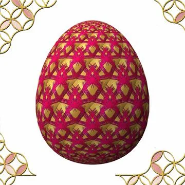 Happy Easter, Artfully designed and colorful 3D easter egg, 3D illustration o Illustrazione stock