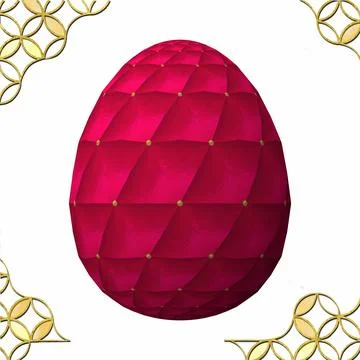Happy Easter, Artfully designed and colorful 3D easter egg, 3D illustration o イラスト素材