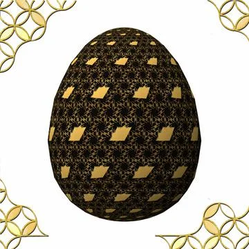 Happy Easter, Artfully designed and colorful 3D easter egg, 3D illustration o Illustrazione stock