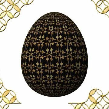 Happy Easter, Artfully designed and colorful 3D easter egg, 3D illustration o Stock Illustration