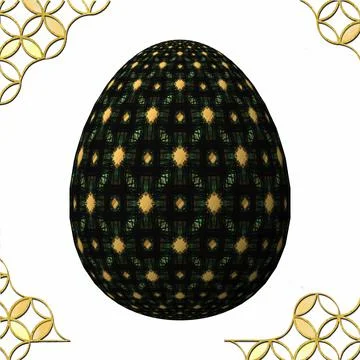 Happy Easter, Artfully designed and colorful 3D easter egg, 3D illustration o イラスト素材
