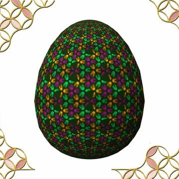 Happy Easter, Artfully designed and colorful 3D easter egg, 3D illustration o Stock Illustration