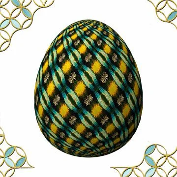 Happy Easter, Artfully designed and colorful 3D easter egg, 3D illustration o Stock Illustration
