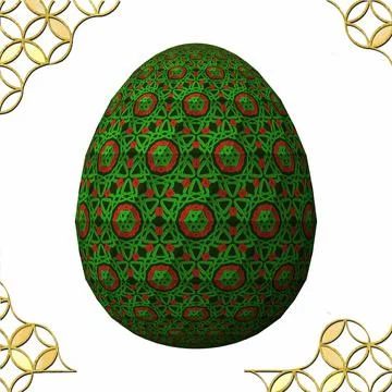 Happy Easter, Artfully designed and colorful 3D easter egg, 3D illustration o 스톡 일러스트