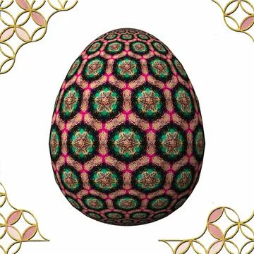 Happy Easter, Artfully designed and colorful 3D easter egg, 3D illustration o Stock Illustration