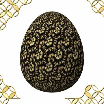 Happy Easter, Artfully designed and colorful 3D easter egg, 3D illustration o イラスト素材