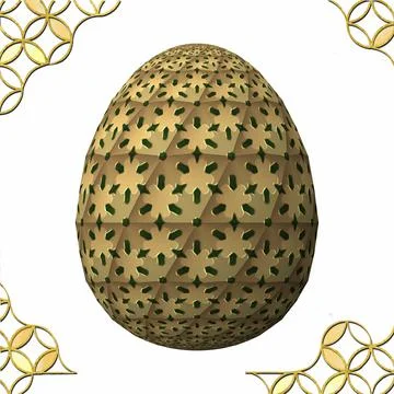 Happy Easter, Artfully designed and colorful 3D easter egg, 3D illustration o Illustrazione stock