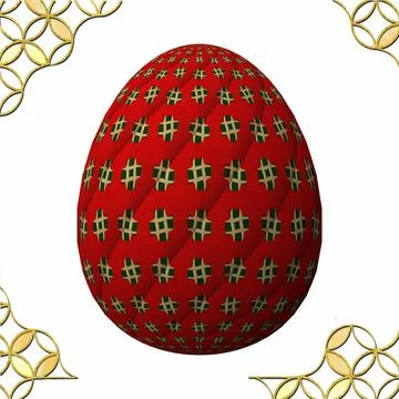 Happy Easter, Artfully designed and colorful 3D easter egg, 3D illustration o Stock Illustration