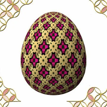 Happy Easter, Artfully designed and colorful 3D easter egg, 3D illustration o Illustrazione stock