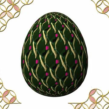 Happy Easter, Artfully designed and colorful 3D easter egg, 3D illustration o 스톡 일러스트