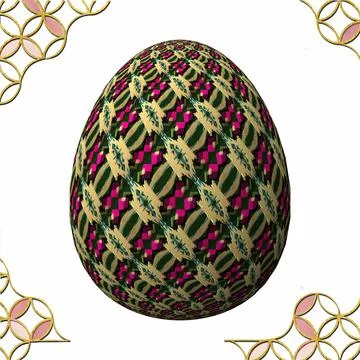 Happy Easter, Artfully designed and colorful 3D easter egg, 3D illustration o 库存插图