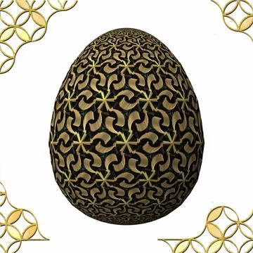 Happy Easter, Artfully designed and colorful 3D easter egg, 3D illustration o Stock Illustration