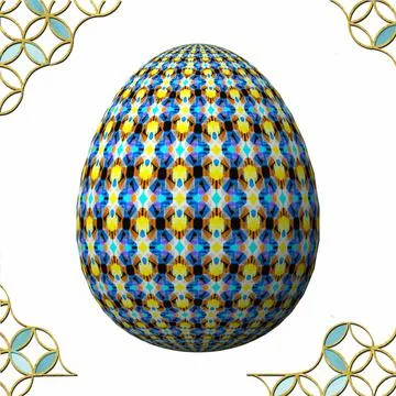 Happy Easter, Artfully designed and colorful 3D easter egg, 3D illustration o Illustrazione stock