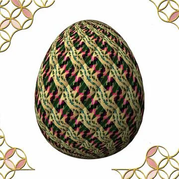 Happy Easter, Artfully designed and colorful 3D easter egg, 3D illustration o 库存插图
