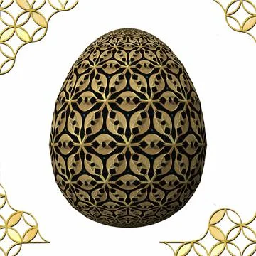 Happy Easter, Artfully designed and colorful 3D easter egg, 3D illustration o Stock Illustration