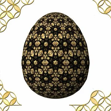 Happy Easter, Artfully designed and colorful 3D easter egg, 3D illustration o Illustrazione stock