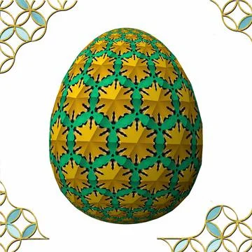 Happy Easter, Artfully designed and colorful 3D easter egg, 3D illustration o Stock Illustration