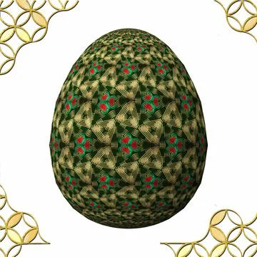 Happy Easter, Artfully designed and colorful 3D easter egg, 3D illustration o Stock Illustration