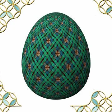 Happy Easter, Artfully designed and colorful 3D easter egg, 3D illustration o Stock Illustration