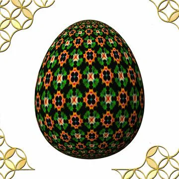 Happy Easter, Artfully designed and colorful 3D easter egg, 3D illustration o Stockillustratie