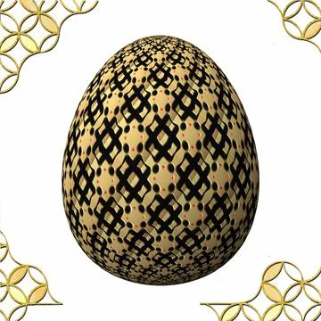 Happy Easter, Artfully designed and colorful 3D easter egg, 3D illustration o Stock Illustration