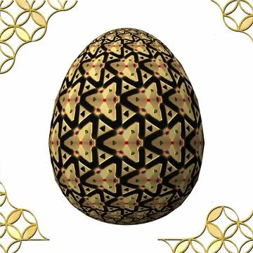 Happy Easter, Artfully designed and colorful 3D easter egg, 3D illustration o 库存插图