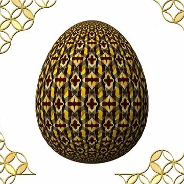 Happy Easter, Artfully designed and colorful 3D easter egg, 3D illustration o Stock Illustration