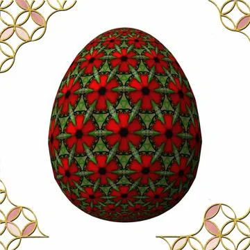 Happy Easter, Artfully designed and colorful 3D easter egg, 3D illustration o Illustrazione stock