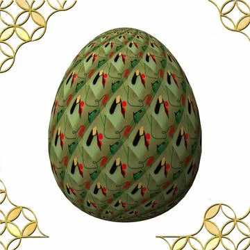 Happy Easter, Artfully designed and colorful 3D easter egg, 3D illustration o Stock Illustration