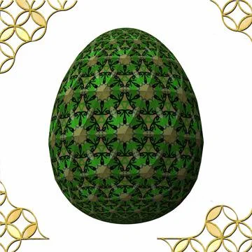 Happy Easter, Artfully designed and colorful 3D easter egg, 3D illustration o Stock Illustration