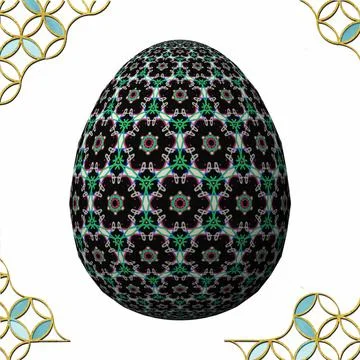 Happy Easter, Artfully designed and colorful 3D easter egg, 3D illustration o Stock Illustration