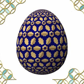 Happy Easter, Artfully designed and colorful 3D easter egg, 3D illustration o Stock Illustration