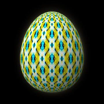Happy Easter, Artfully designed and colorful 3D easter egg, 3D illustration o Stockillustratie