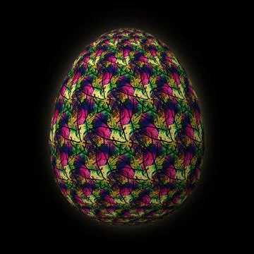 Happy Easter, Artfully designed and colorful 3D easter egg, 3D illustration o Stock Illustration
