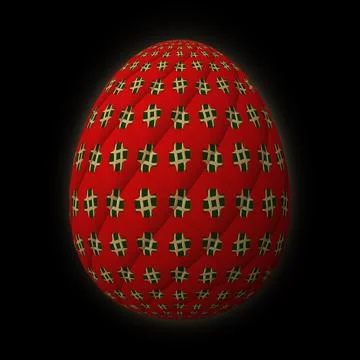 Happy Easter, Artfully designed and colorful 3D easter egg, 3D illustration o イラスト素材