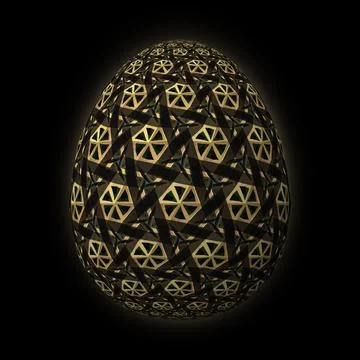 Happy Easter, Artfully designed and colorful 3D easter egg, 3D illustration o イラスト素材