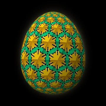 Happy Easter, Artfully designed and colorful 3D easter egg, 3D illustration o Stock Illustration