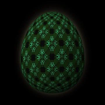 Happy Easter, Artfully designed and colorful 3D easter egg, 3D illustration o イラスト素材