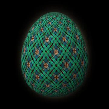 Happy Easter, Artfully designed and colorful 3D easter egg, 3D illustration o Stock Illustration