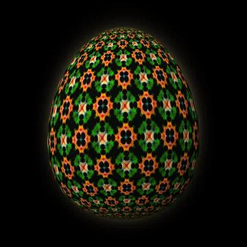 Happy Easter, Artfully designed and colorful 3D easter egg, 3D illustration o イラスト素材