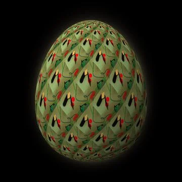 Happy Easter, Artfully designed and colorful 3D easter egg, 3D illustration o Stockillustratie