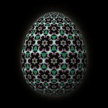 Happy Easter, Artfully designed and colorful 3D easter egg, 3D illustration o 스톡 일러스트