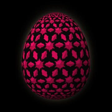 Happy Easter, Artfully designed and colorful 3D easter egg, 3D illustration o Stock Illustration