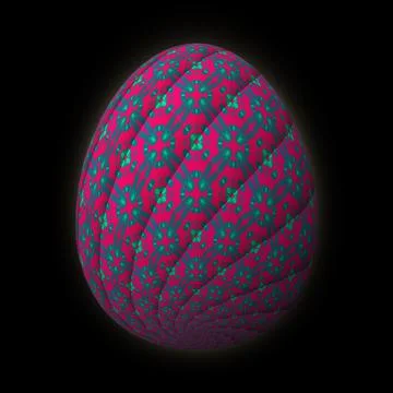 Happy Easter, Artfully designed and colorful 3D easter egg, 3D illustration o イラスト素材